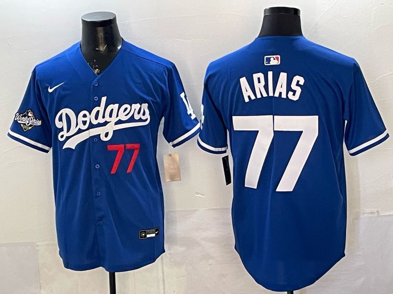 Men 2026 Los Angeles Dodgers #77 Arias Blue Game Nike MLB Jersey style 06